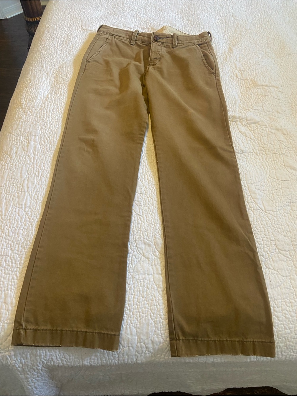 Hollister Men's Khaki Straight Chino Pants - Tan